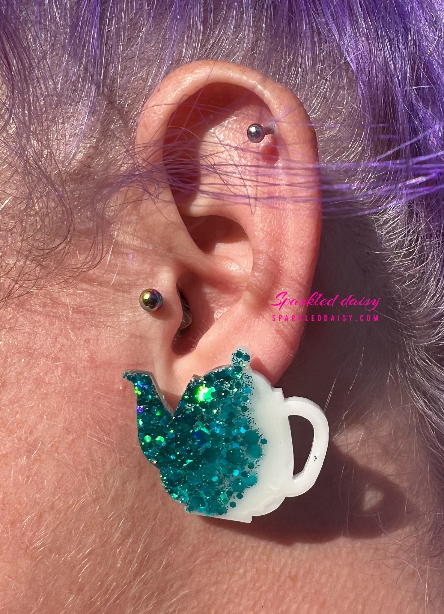 Purple studs teacups